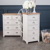 Portland Oak & Cream Painted Chest of Drawers - 5 Drawer Tall Chest