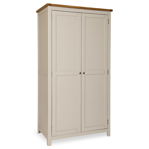 Portland Oak & Stone Painted 2 Door Wardrobe