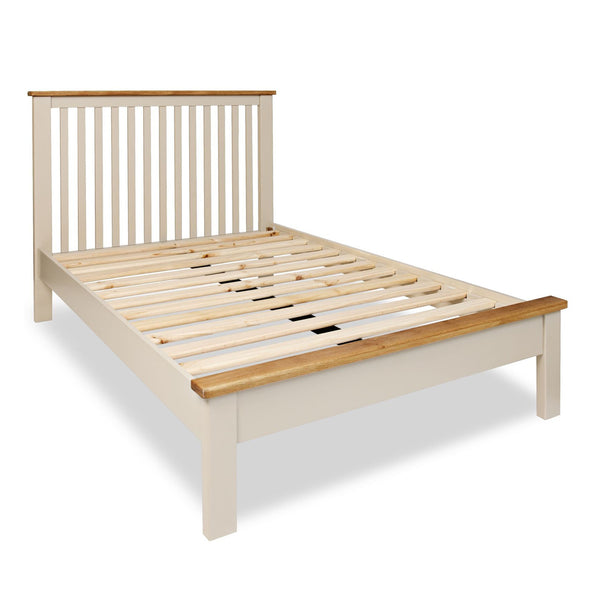 Portland Oak & Stone Painted Bed - 4ft6