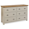 Portland Oak & Stone Painted 6 Drawer Wide Chest