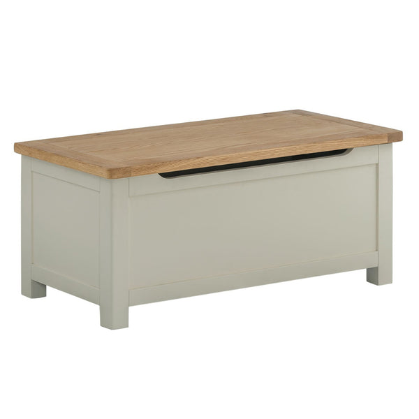 Portland Oak & Stone Painted Blanket Box