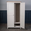 Portland Oak & Stone Painted 2 Door Wardrobe