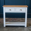 Portland Oak & Stone Painted 2 Drawer Console Table