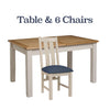 Portland Oak & Stone Painted Dining Table + 6 Chairs Package