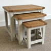 Portland Oak & Stone Painted Nest of Tables