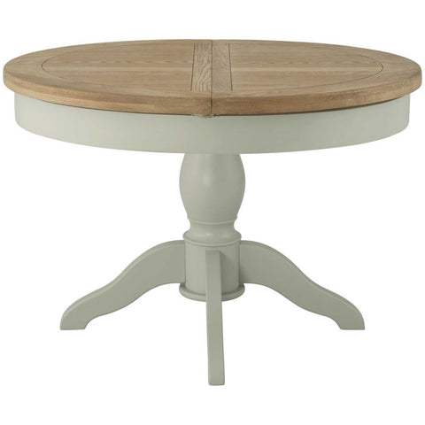 Portland Grand Oak & Stone Painted Round Extending Dining Table