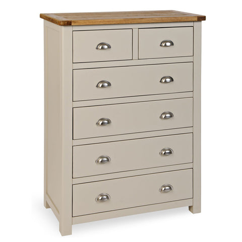 Portland Oak & Stone Painted 2+4 Chest of Drawers