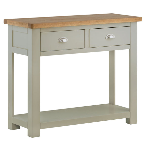 Portland Oak & Stone Painted 2 Drawer Console Table