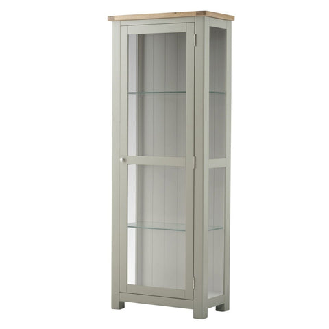 Portland Oak & Stone Painted Glazed Display Cabinet