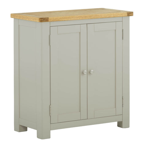 Portland Oak & Stone Painted 2 Door Cupboard