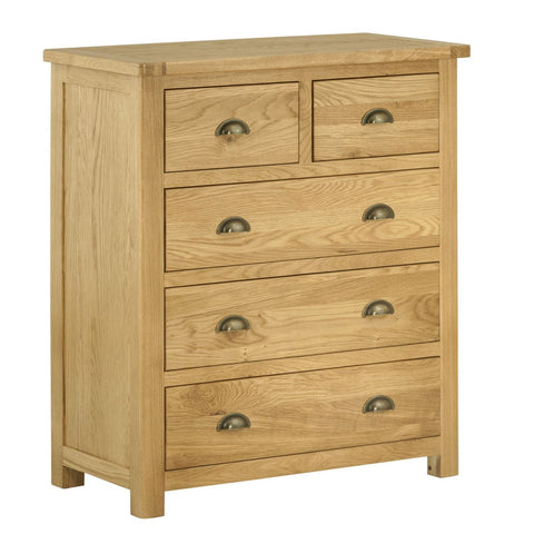 Portland Oak 2+3 Chest of Drawers