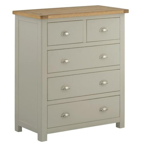 Portland Oak & Stone Painted 2+3 Chest of Drawers