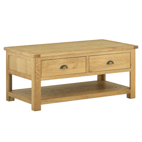 Portland Oak 2 Drawer Coffee Table