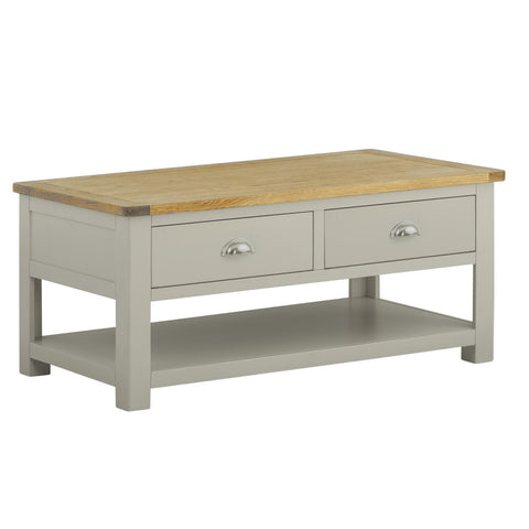 Portland Oak & Stone Painted 2 Drawer Coffee Table